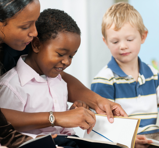 teacher reading to students